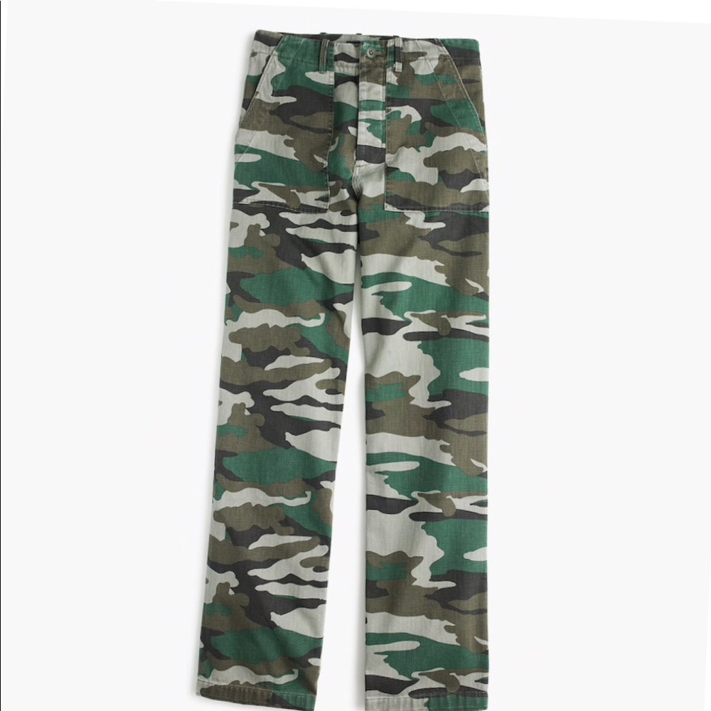 J. Crew High Waisted Camo Pants